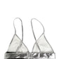 Dolce & Gabbana Metallic Silver Sleeveless Bustier Cropped Top