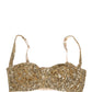 Dolce & Gabbana Gold Sequined Semi-Pad Underwire Bra Underwear