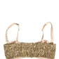 Dolce & Gabbana Gold Sequined Semi-Pad Underwire Bra Underwear