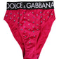 Dolce & Gabbana Pink Crystal High Waist Brief Panty Underwear