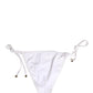Dolce & Gabbana White Nylon DG Logo Plaque Bikini Bottom Swimwear