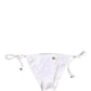 Dolce & Gabbana White Nylon DG Logo Plaque Bikini Bottom Swimwear