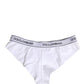 Dolce & Gabbana White Cotton Logo Waistband Brief Panty Underwear