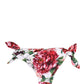 Dolce & Gabbana White Floral Print Swimsuit Bikini Bottom Swimwear
