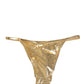 Dolce & Gabbana Gold-Tone Polyester Bikini Bottom Logo Swimwear