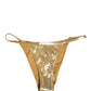 Dolce & Gabbana Gold-Tone Polyester Bikini Bottom Logo Swimwear