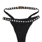 Dolce & Gabbana Black Crystal Embellished Bikini Bottom Swimwear