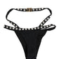 Dolce & Gabbana Black Crystal Embellished Bikini Bottom Swimwear