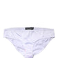 Dolce & Gabbana White Silk Stretch Mid Waist Brief Panty Underwear