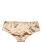 Dolce & Gabbana Beige Silk Stretch Mid Waist Brief Panty Underwear