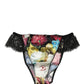 Dolce & Gabbana Black Floral Lace Mid Waist Brief Panty Underwear