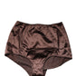 Dolce & Gabbana Brown Silk Blend High Waist Girdle Panty Underwear