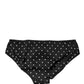 Dolce & Gabbana Black Polka Dots Mid Waist Brief Panty Underwear