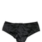 Dolce & Gabbana Black Silk Stretch Mid Waist Brief Panty Underwear