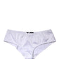 Dolce & Gabbana White Silk Stretch Mid Waist Brief Panty Underwear