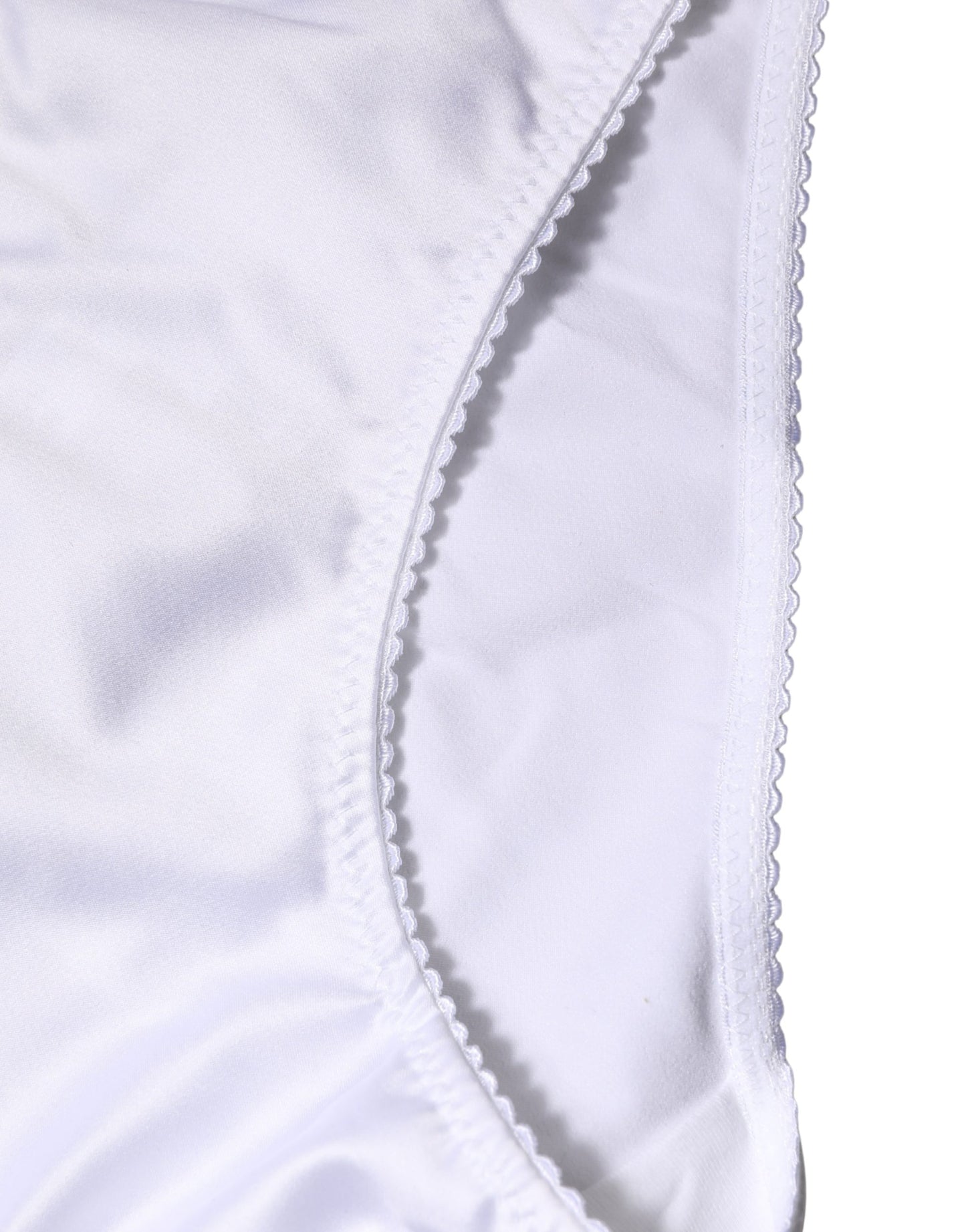 Dolce & Gabbana White Silk Stretch Mid Waist Brief Panty Underwear