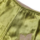 Dolce & Gabbana Underwear Green Silk Satin Floral Lace Panty Brief