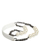 Dolce & Gabbana White Leather Silver Chain Bag Accessory Shoulder Strap