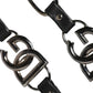 Dolce & Gabbana Black Leather Silver Chain Bag Accessory Shoulder Strap