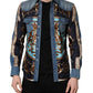 Dolce & Gabbana Blue Baroque Cotton Button Down Denim Shirt
