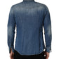 Dolce & Gabbana Blue Baroque Cotton Button Down Denim Shirt