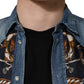 Dolce & Gabbana Blue Baroque Cotton Button Down Denim Shirt
