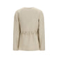 Max Mara Beige Linen Full-Length Jacket