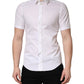 Dolce & Gabbana White Cotton Short Sleeves Button Down Shirt