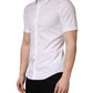 Dolce & Gabbana White Cotton Short Sleeves Button Down Shirt