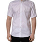 Dolce & Gabbana White Cotton Short Sleeves Button Down Shirt