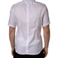 Dolce & Gabbana White Cotton Short Sleeves Button Down Shirt