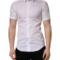 Dolce & Gabbana White Cotton Short Sleeves Button Down Shirt