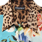 Dolce & Gabbana Multicolor Floral Animal Print Collared Shirt