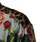 Dolce & Gabbana Multicolor Floral Animal Print Collared Shirt