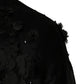 Dolce & Gabbana Black Floral Applique Sheer Short Sleeve Shirt
