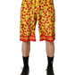 Dolce & Gabbana Yellow Red Cherry Print Silk Bermuda Shorts