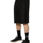 Dolce & Gabbana Black Silk Drawstring Men Bermuda Shorts