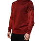 Dolce & Gabbana Red Long Sleeve TurtleNeck Pullover Sweater