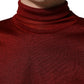 Dolce & Gabbana Red Long Sleeve TurtleNeck Pullover Sweater