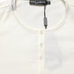 Dolce & Gabbana White Long Sleeves Henley Pullover Sweater