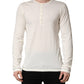 Dolce & Gabbana White Long Sleeves Henley Pullover Sweater