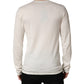 Dolce & Gabbana White Long Sleeves Henley Pullover Sweater