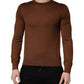 Dolce & Gabbana Brown Cashmere Men Crew Neck Pullover Sweater
