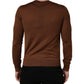 Dolce & Gabbana Brown Cashmere Men Crew Neck Pullover Sweater