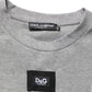Dolce & Gabbana Gray Cotton Logo Appliqué CrewNeck T-shirt