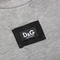 Dolce & Gabbana Gray Cotton Logo Appliqué CrewNeck T-shirt