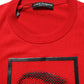 Dolce & Gabbana Red Eye Print Crew Neck Pullover Sweater