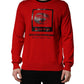 Dolce & Gabbana Red Eye Print Crew Neck Pullover Sweater