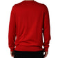 Dolce & Gabbana Red Eye Print Crew Neck Pullover Sweater