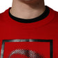 Dolce & Gabbana Red Eye Print Crew Neck Pullover Sweater
